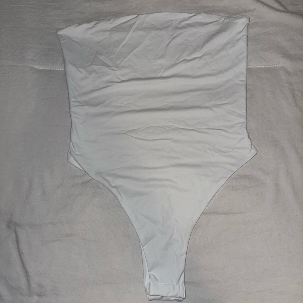 White Strapless One-Piece Bodysuit